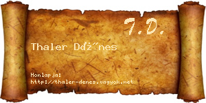 Thaler Dénes névjegykártya